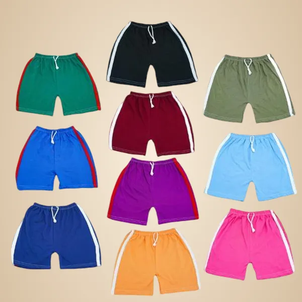 Pack_of_10_Unisex_Kids_Cotton_Shorts_Combo__|_Multicolor_Elastic_Waist_Summer_Playwear_&_Daily_Wear
