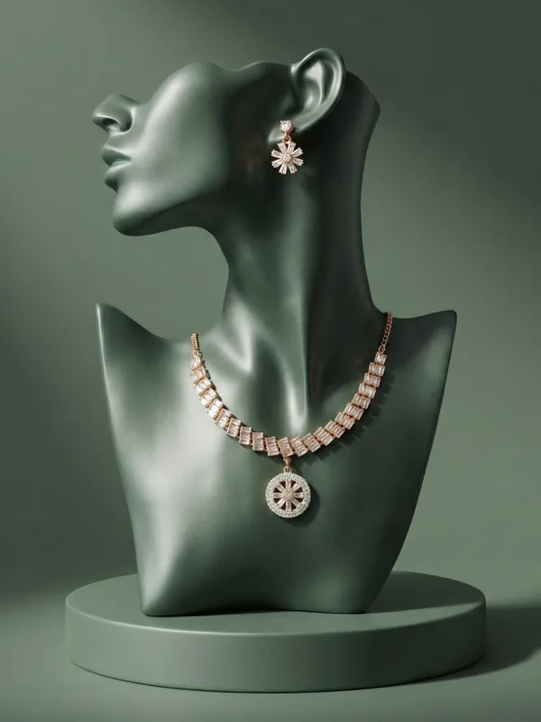 Golden__Alloy_Anti_Tarnish_Floral_Pendant_Set