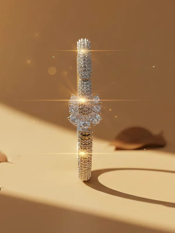 Silver_Celestial_Bloom_AD_Open-Cuff_Bracelet_For_Women