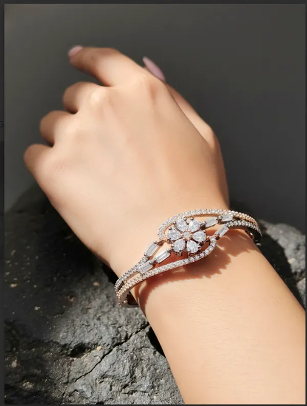 Silver_Blossom_Aura_Floral__Bracelet_For_Women