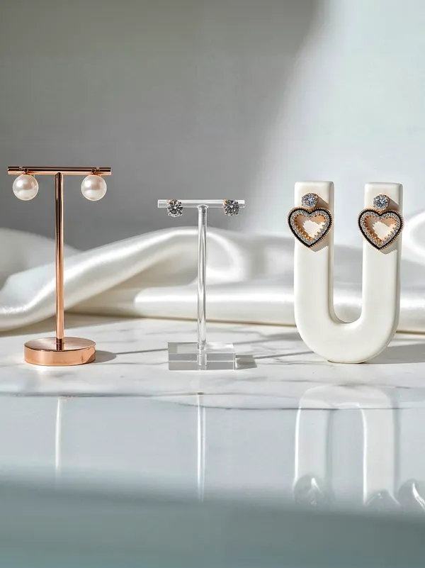 Golden_and_Black_Elegant_Essentials_Heart_Trio_Earring_For_Women