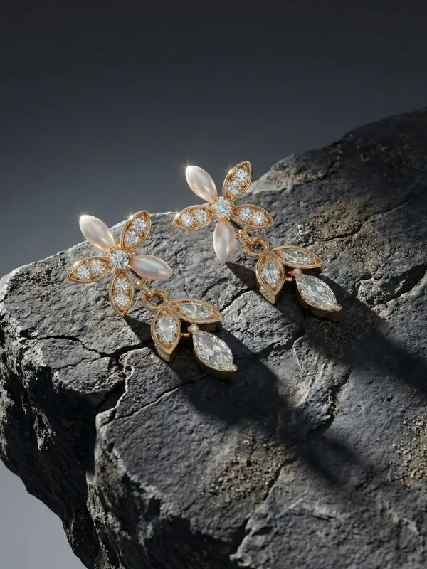 Golden_and_Silver_Crystal_Petal_Drop_Earrings_For_Women