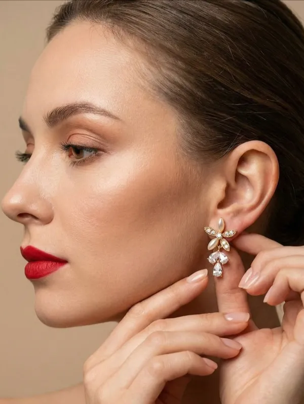 Golden_and_Silver_Crystal_Petal_Drop_Earrings_For_Women
