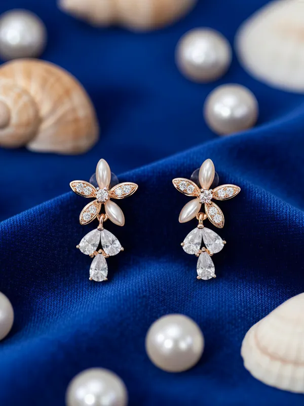 Golden_and_Silver_Crystal_Petal_Drop_Earrings_For_Women