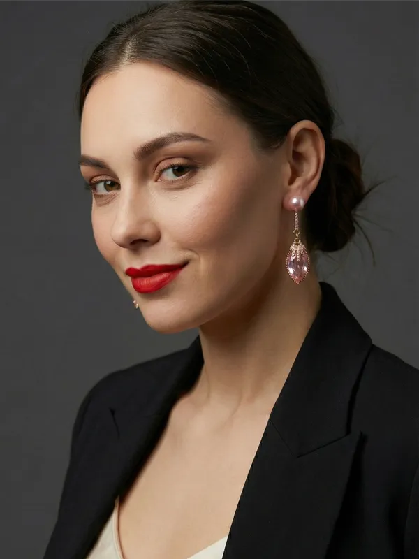 Pink_Blush_Pearl_Crystal_Drop_Earrings_For_Women