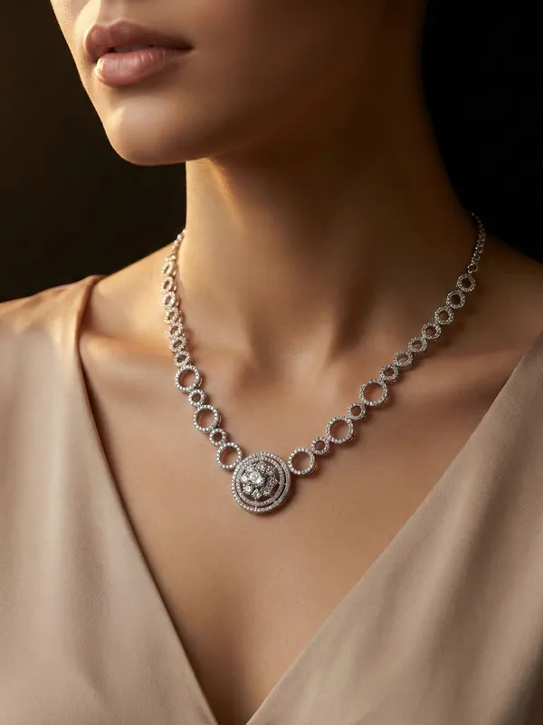 Silver_Ad_Metal_Radiant_Ad_Circle_Necklace_Set