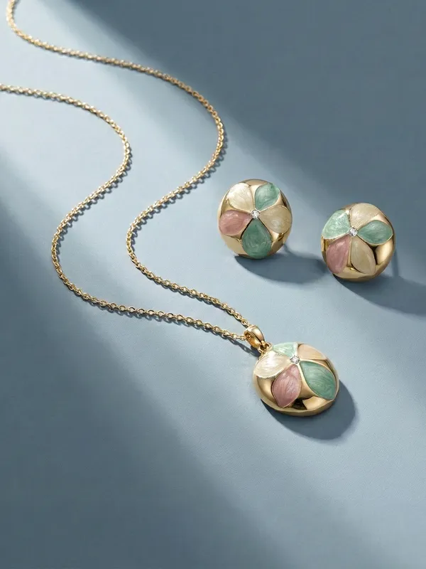 Green_Ad_Metal_Flower_Clover_Pendant_Set