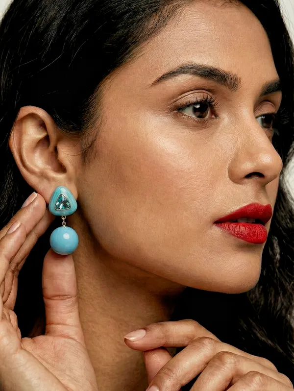 Blue_Azure_Geometric_Sphere_Earrings_For_Women