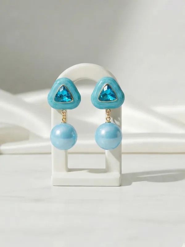 Blue_Azure_Geometric_Sphere_Earrings_For_Women