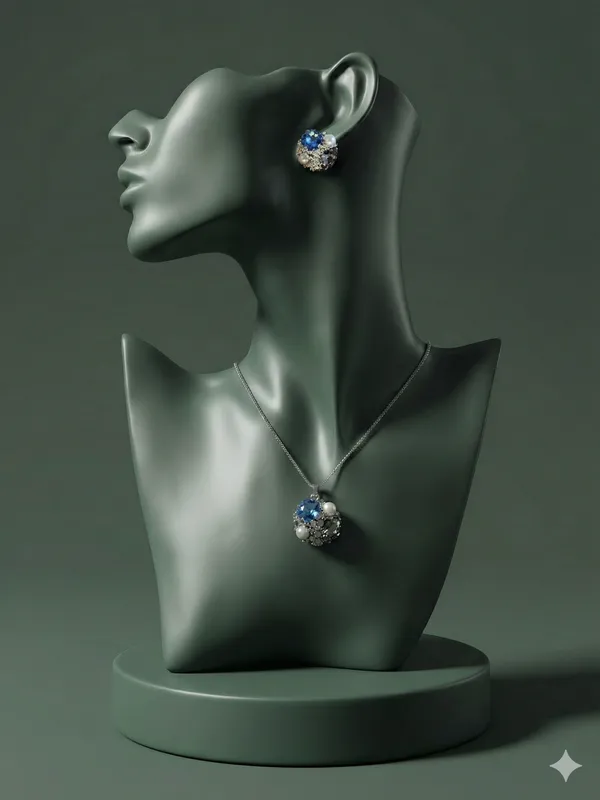 Blue_And_Black_Metal_Azure_Shell_Drop_Pendant