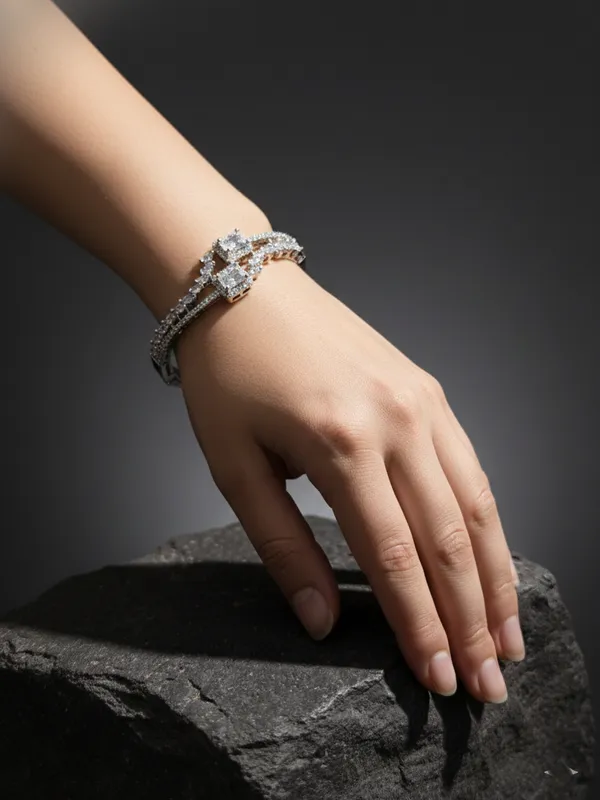 Silver_Aurora_Twin_AD_Infinity__Bracelet_For_Women