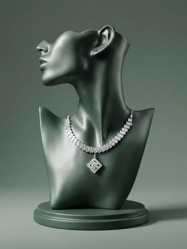 Silver_Alloy_Anti_Tarnish_Square_Crystal_Necklace_Set