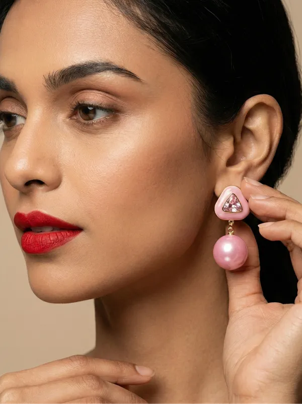 Pink_Azure_Geometric_Sphere_Earrings_For_Women