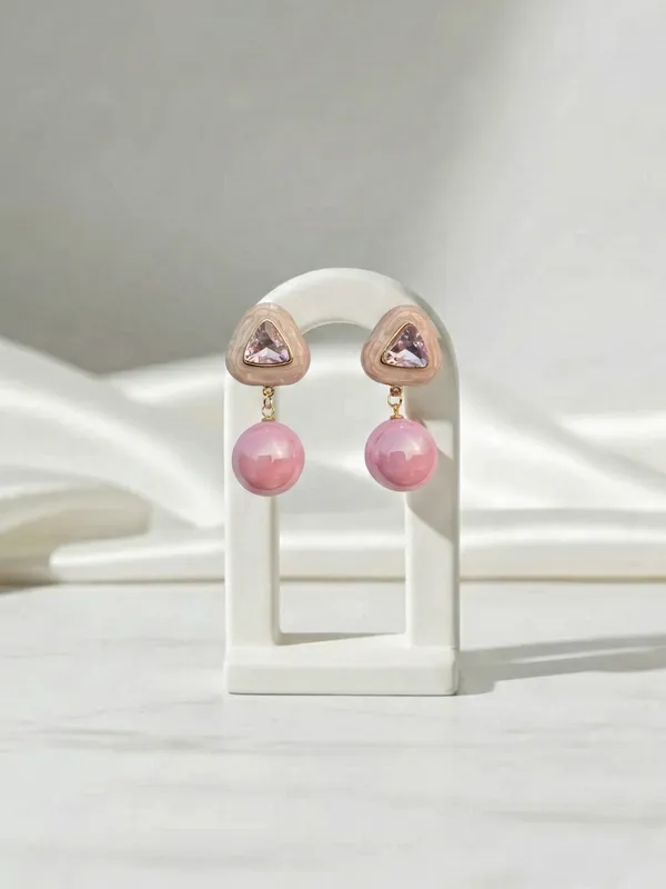 Pink_Azure_Geometric_Sphere_Earrings_For_Women