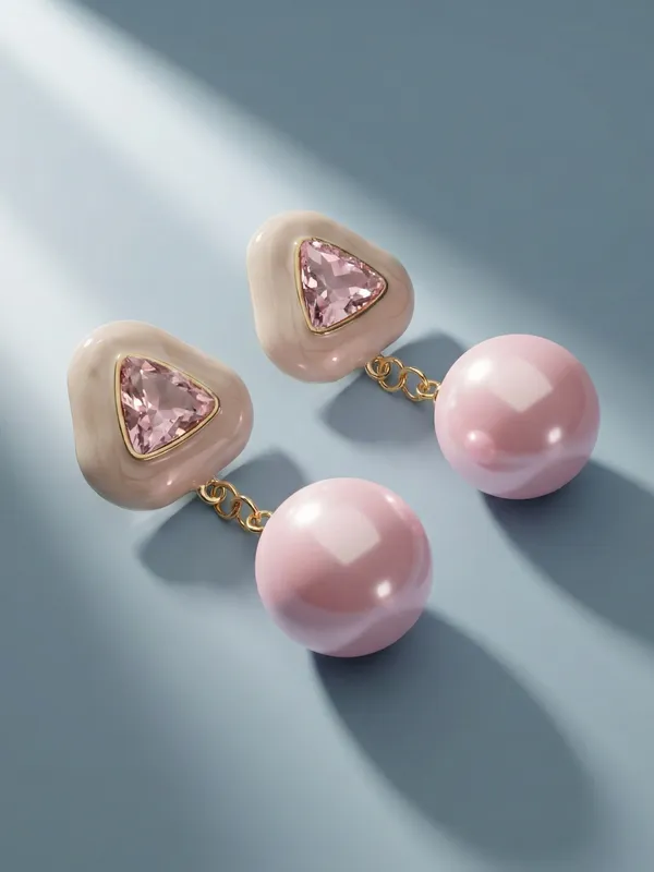 Pink_Azure_Geometric_Sphere_Earrings_For_Women