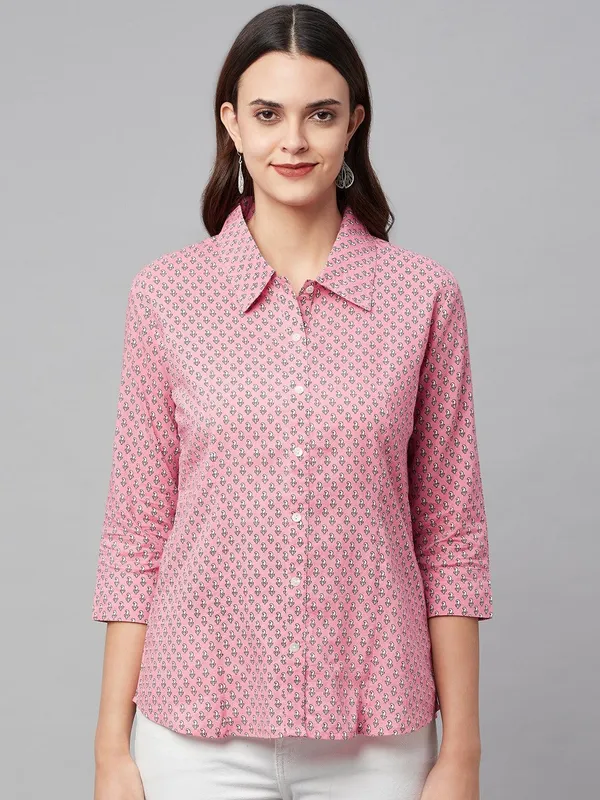 Baby_Pink_Block_Printed_Casual_Shirt_For_Women