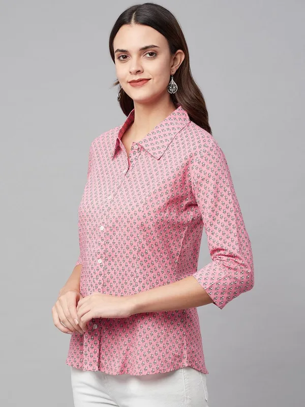 Baby_Pink_Block_Printed_Casual_Shirt_For_Women