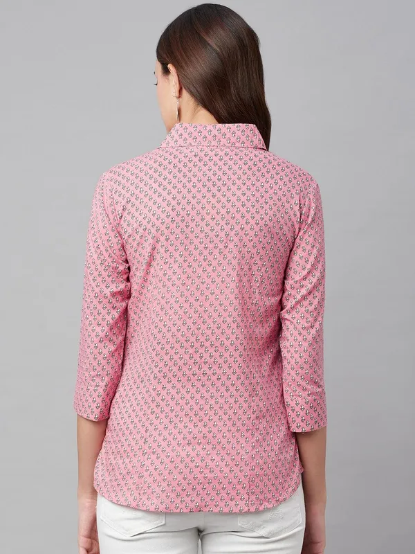 Baby_Pink_Block_Printed_Casual_Shirt_For_Women