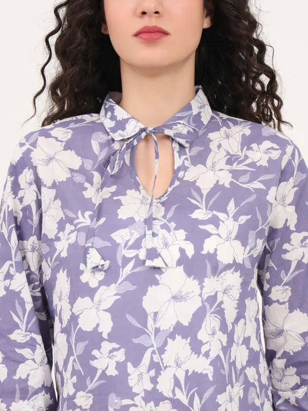 Blue_Cotton_Night_Suit_With_A_Collared_Shirt_For_Women