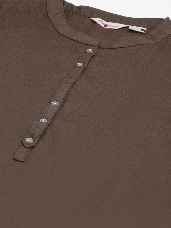 Brown_Cotton_Straight_Kurti_For_Women