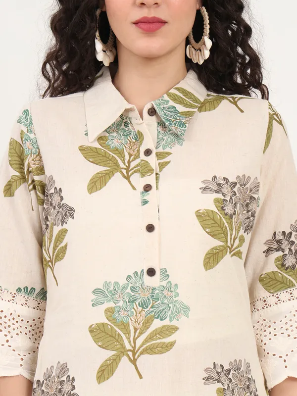 Green_Floral_Printed_Cotton_Kurta_For_Women
