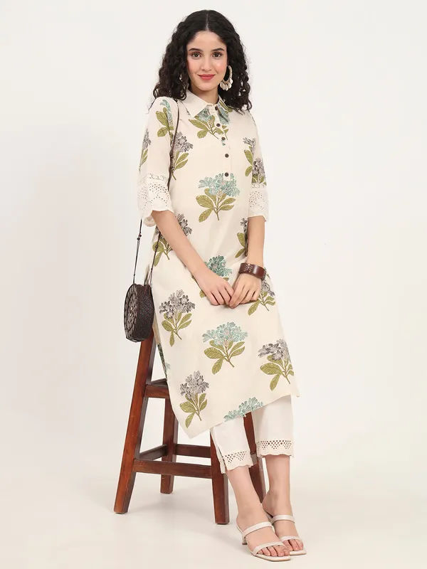 Green_Floral_Printed_Cotton_Kurta_For_Women
