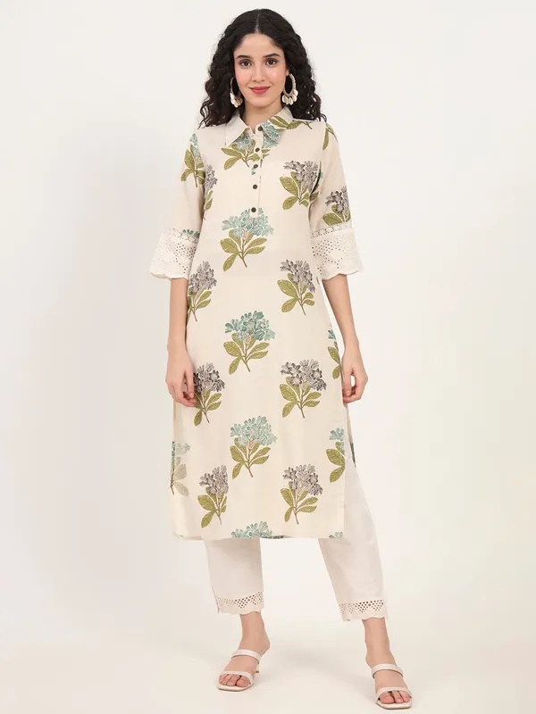 Green_Floral_Printed_Cotton_Kurta_For_Women