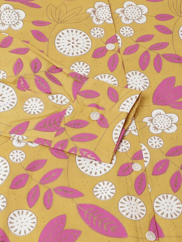 Mustard_Floral_Print_Cotton_Co-Ord_Set_For_Women