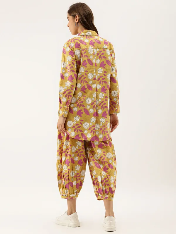 Mustard_Floral_Print_Cotton_Co-Ord_Set_For_Women