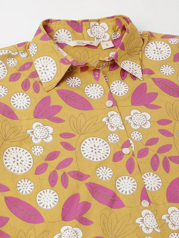 Mustard_Floral_Print_Cotton_Co-Ord_Set_For_Women