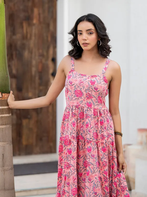 Pink_Floral_Printed_Shoulder_Strip_Calf_Long_Ethnic_Dress_For_For_Women