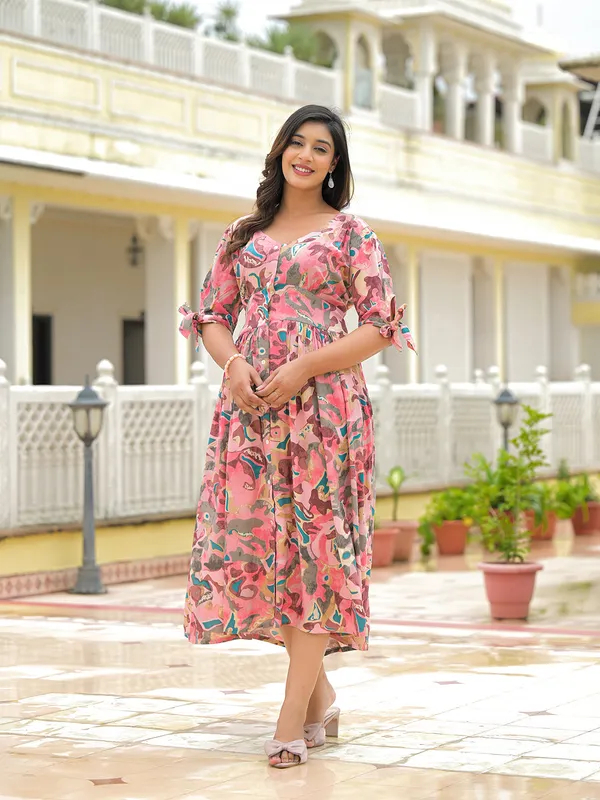 Pink_Rayon_Flare_Midi_Dress_For_Women