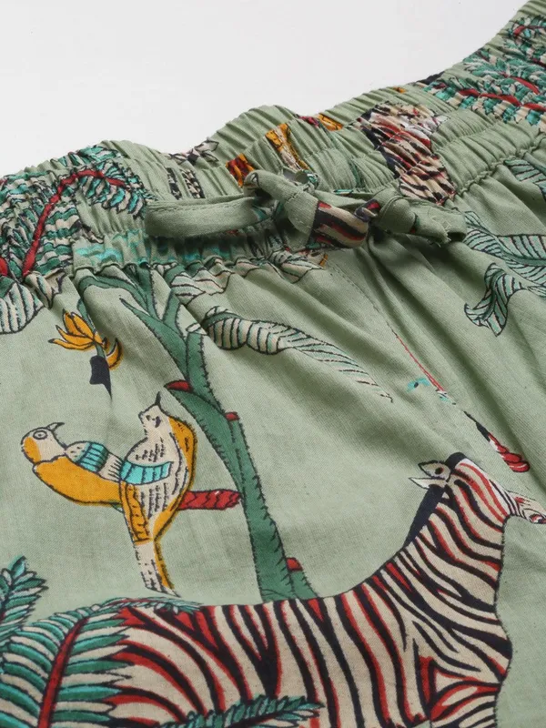 Sea_Green_Cotton_Animal_Print_Night_Suit_For_Women
