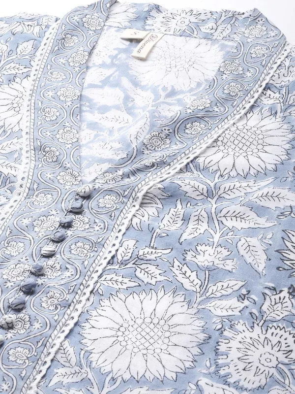 Sky_Blue_Hand_Block_Printed_Straight_Kurta_Pant_Set_With_Dupatta_For_Women