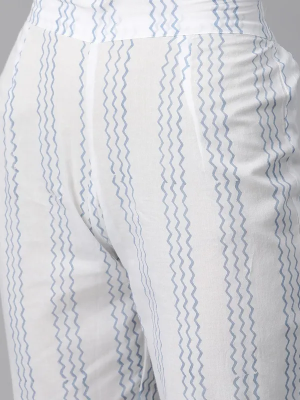 Sky_Blue_Hand_Block_Printed_Straight_Kurta_Pant_Set_With_Dupatta_For_Women