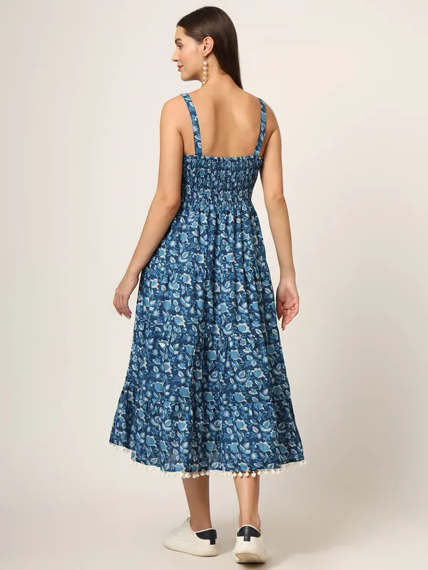 Sky_Blue_Printed_Cotton_Fabric_Fit_&_Flare_Dress_For_Women