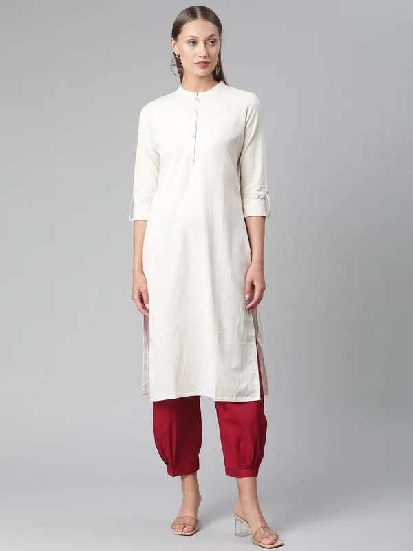 Solid_Beige_Cotton_Kurta_For_Women