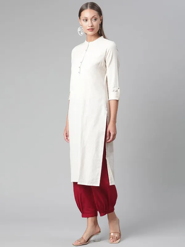 Solid_Beige_Cotton_Kurta_For_Women