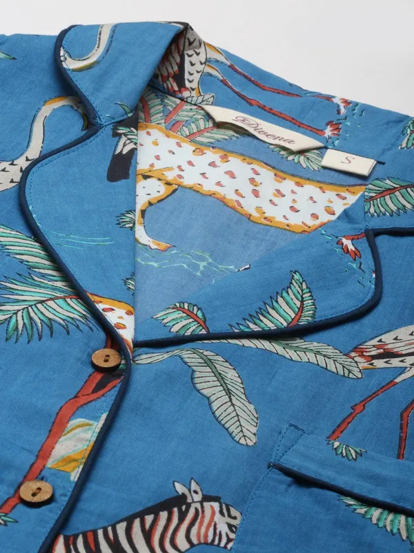 Teal_Blue_Cotton_Quirky_Print_Night_Suit_For_Women
