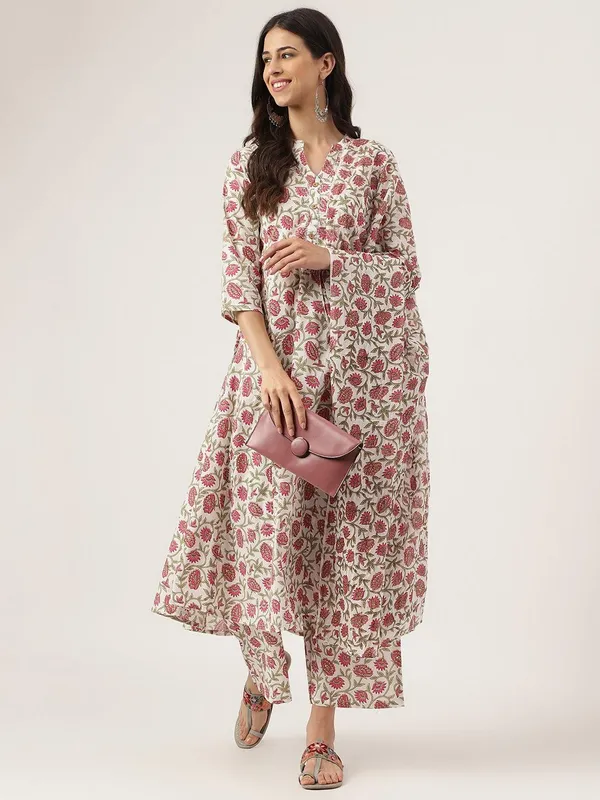 White_Floral_Printed_Anarkali_Kurta_Palazzo_Set_For_Women