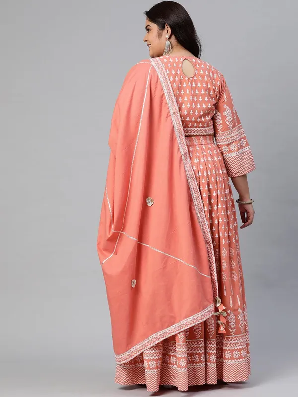 Plus_Size_Pink_Printed_Crop_Top,_Lehenga_With_Dupatta_Set_For_Women