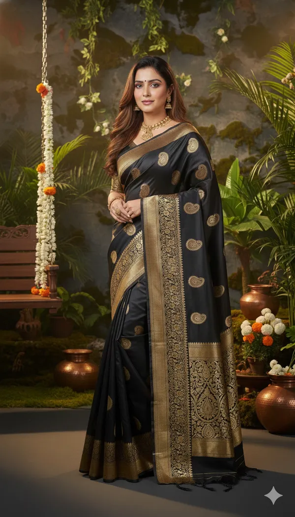 Premium_Black_Soft_Silk_Saree_with_Rich_Pallu_and_All-Over_Jacquard_Work