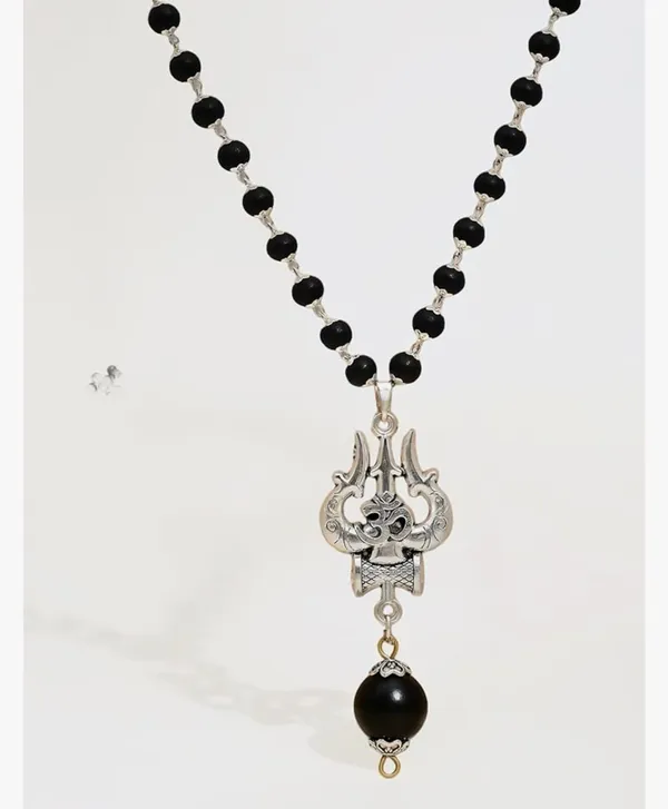 Karungali_Silver_Malai_+_Murgan_Pendant_With_Bracelet_Combo_For_Unisex