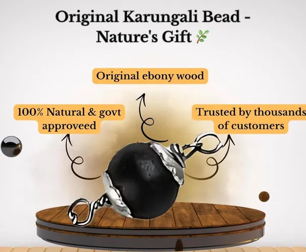 Karungali_Silver_Malai_+_Murgan_Pendant_With_Bracelet_Combo_For_Unisex