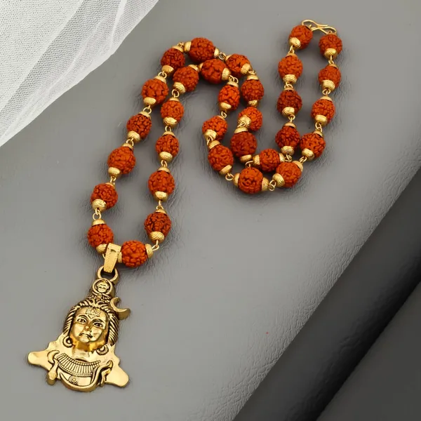 Rudraksha_Malai_Golden_With_Pendant_For_Unisex_-_Silver/Gold(Any)