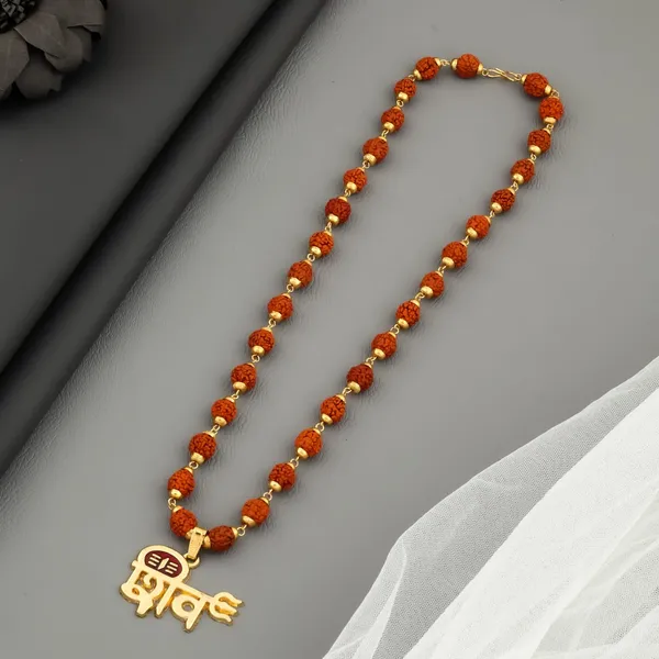 Rudraksha_Malai_Golden_With_Pendant_For_Unisex_-_Silver/Gold(Any)