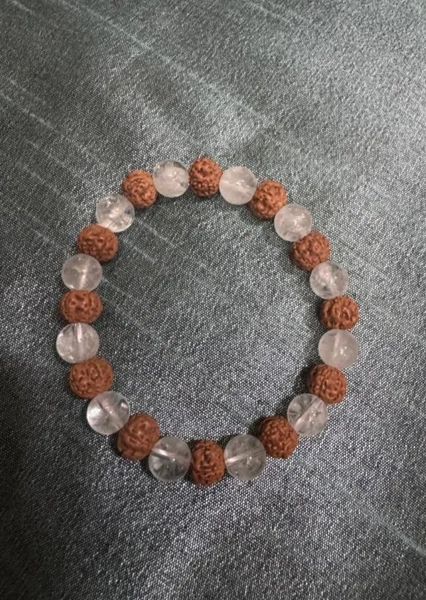 Rudraksha_with_White_crystal_Moti_Bracelet_For_Unisex