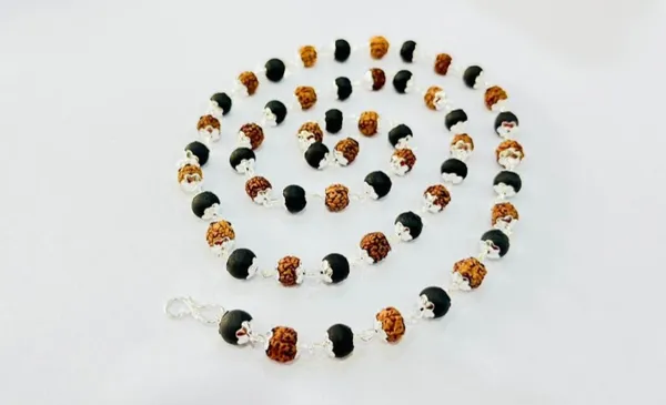 Karungali_and_Rudraksha_Silver_Mala_with_Bracelet_-_Combo_-_For_Unisex