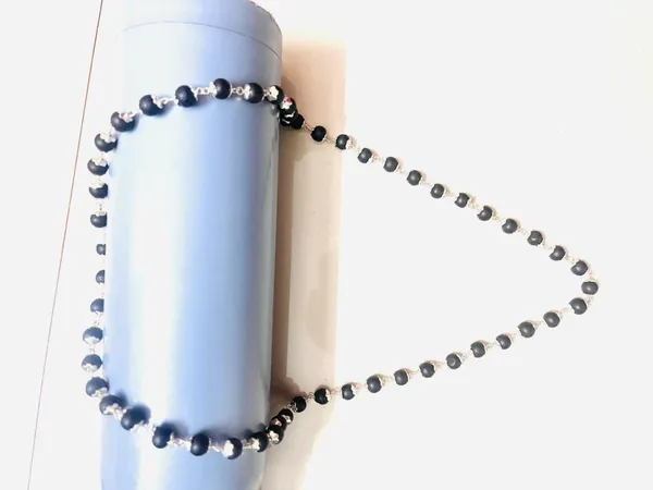Karungali_Mala_Silver_with_Murgan/Trishul_Pendant_-_Unisex