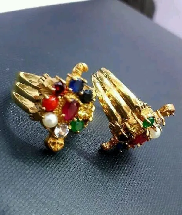 Navaratan_Meru_Ring_and_Crystal_Meru_Ring_Combo_-_For_Unisex_--_Pack_Of_2